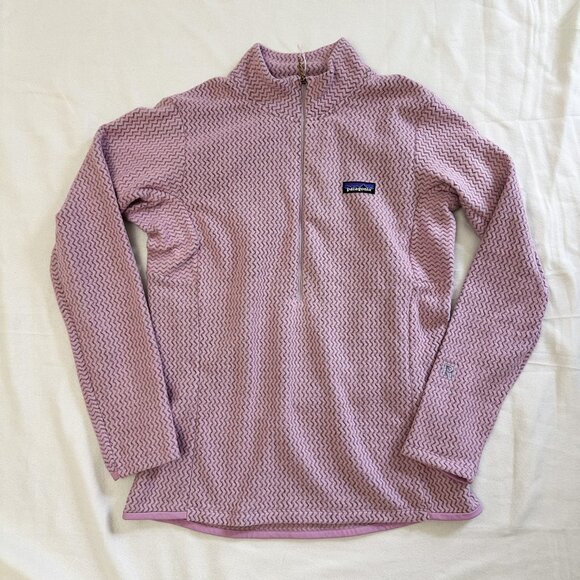New Patagonia R1 Air 1/2 Zip Neck Women's MILKWEED MAUVE Fleece Pullover Size L - Picture 2 of 8